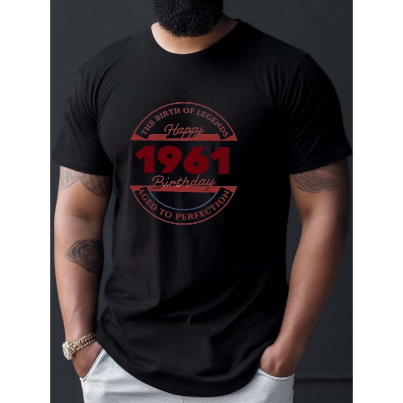 

1961 Print Tee Shirt, Tees For Men, Casual Short Sleeve T-shirt For Summer