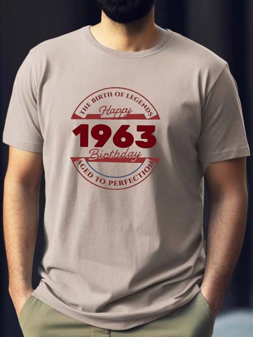1963 Print Tee Shirt, Tees For Men, Casual Short Sleeve T-shirt For Summer