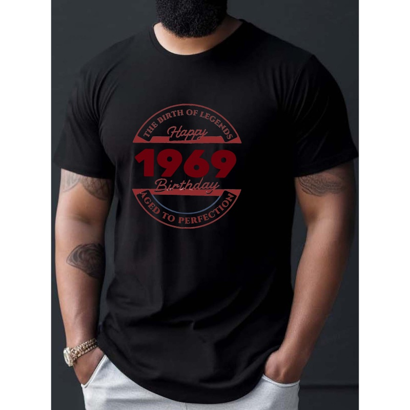 

1969 Print Tee Shirt, Tees For Men, Casual Short Sleeve T-shirt For Summer