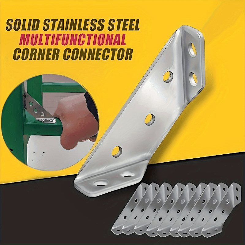 

50-piece Heavy Duty Stainless Steel Furniture Corner Braces - Durable Angle Connectors With Screws For Wood Frames, Easy Install