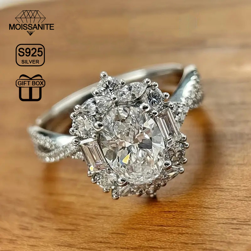 approximately 3 5g s925 silvery low allergy 2ct egg shaped moissanite cross goose egg womens ring bohemian jewelry anniversary ring gift for girlfriend details 4