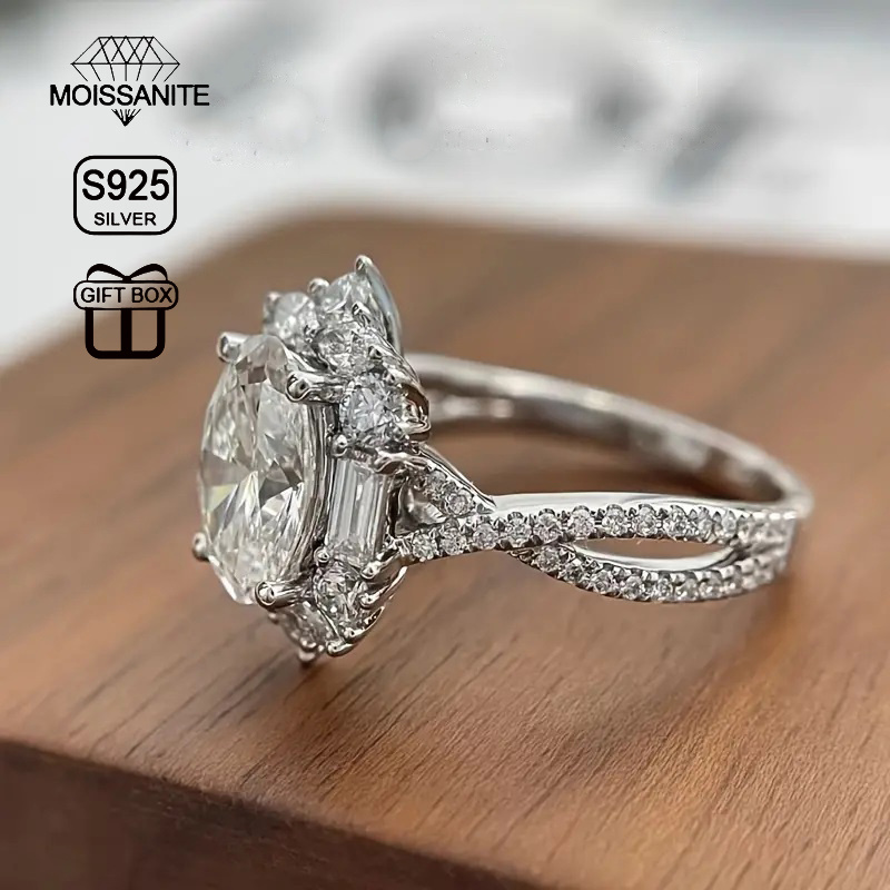 approximately 3 5g s925 silvery low allergy 2ct egg shaped moissanite cross goose egg womens ring bohemian jewelry anniversary ring gift for girlfriend details 5