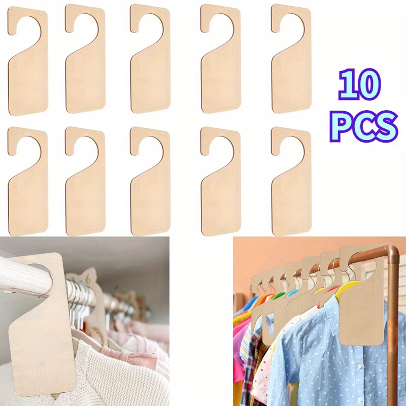 

10-pack Unfinished Wooden Closet Size Dividers - Clothing Organizer Partition Tags For Home Wardrobe Organisation