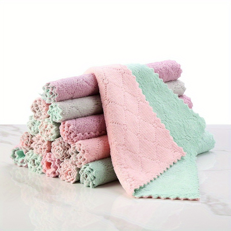 10pcs Multi-Purpose Kitchen Towels - Durable, Absorbent Dishcloths for Efficient Cleaning in Kitchen & Bathroom