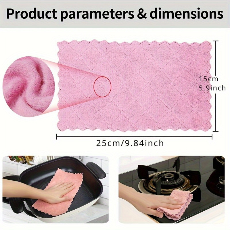 10pcs Multi-Purpose Kitchen Towels - Durable, Absorbent Dishcloths for Efficient Cleaning in Kitchen & Bathroom
