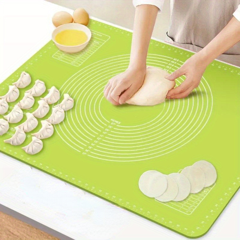 

Silicone Baking Mat For Pastry, Dough Rolling, And Kneading - Non-stick Kitchen Bakeware With Measurements - Multipurpose Pastry Mat For Baking Pizza, Dumplings, And Bread