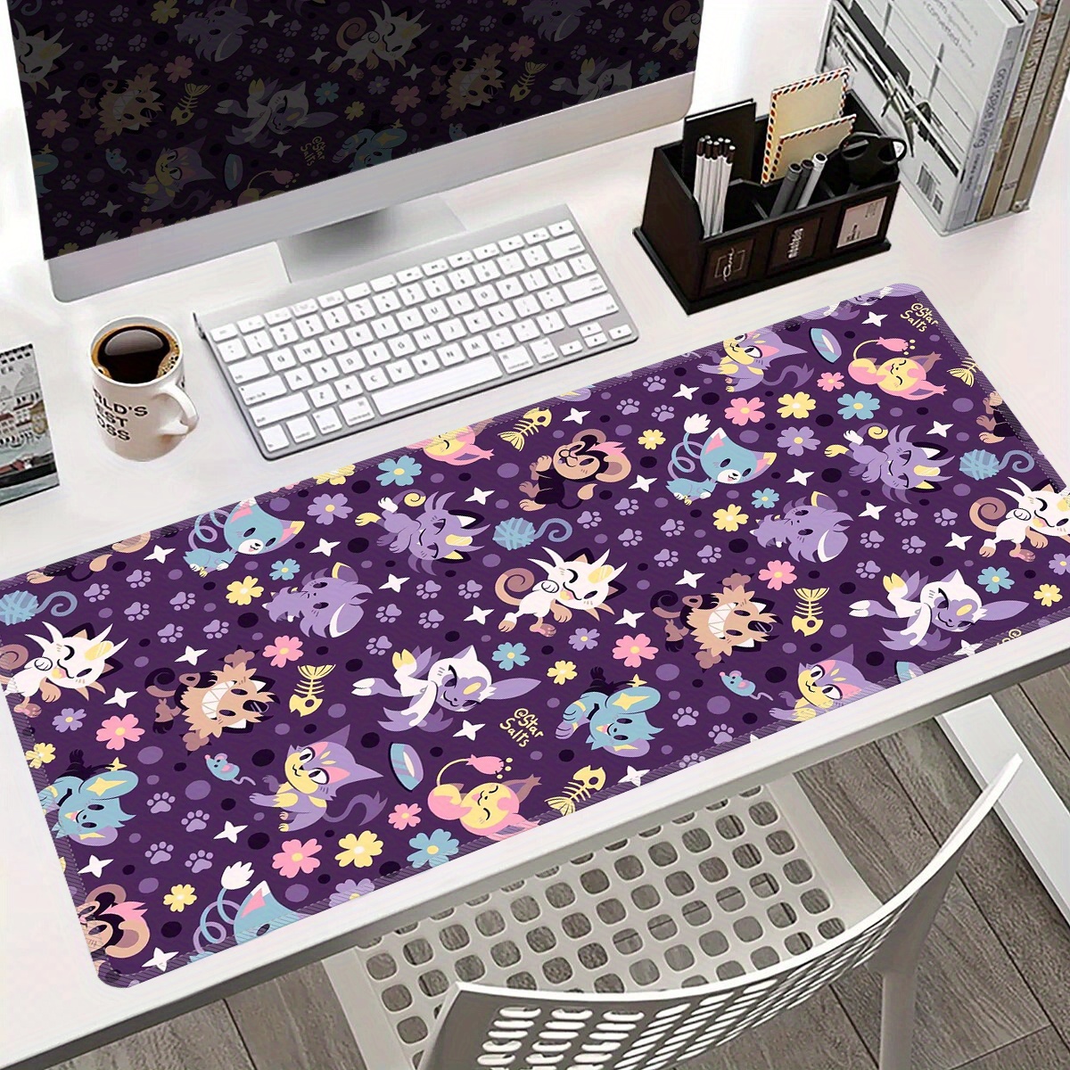 

Washable Large Cartoon Animal Mouse Pad - Non-slip Rubber Base Extended Gaming Mat For Laptop And Keyboard - Comfort Desk Protector With Social Recommendations - Ideal Gift For Boys And Girls