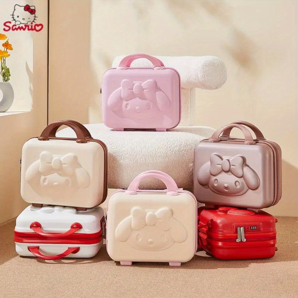 1pc Adorable Melody Cartoon Cute Storage Case, Handheld Portable Large-capacity Suitcase, Cosmetics Storage Box, Travel Storage Box