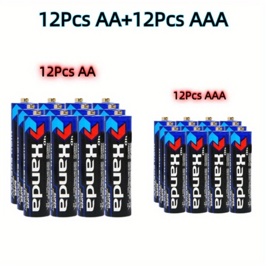 

8/12/16pcs Aa+aaa Batteries, Batteries For Alarm Clock Remote Mic Mp3, Camera, Flash, Shaver, Electric Toy, For Cd Player, Power Remote Control (non-rechargeable)