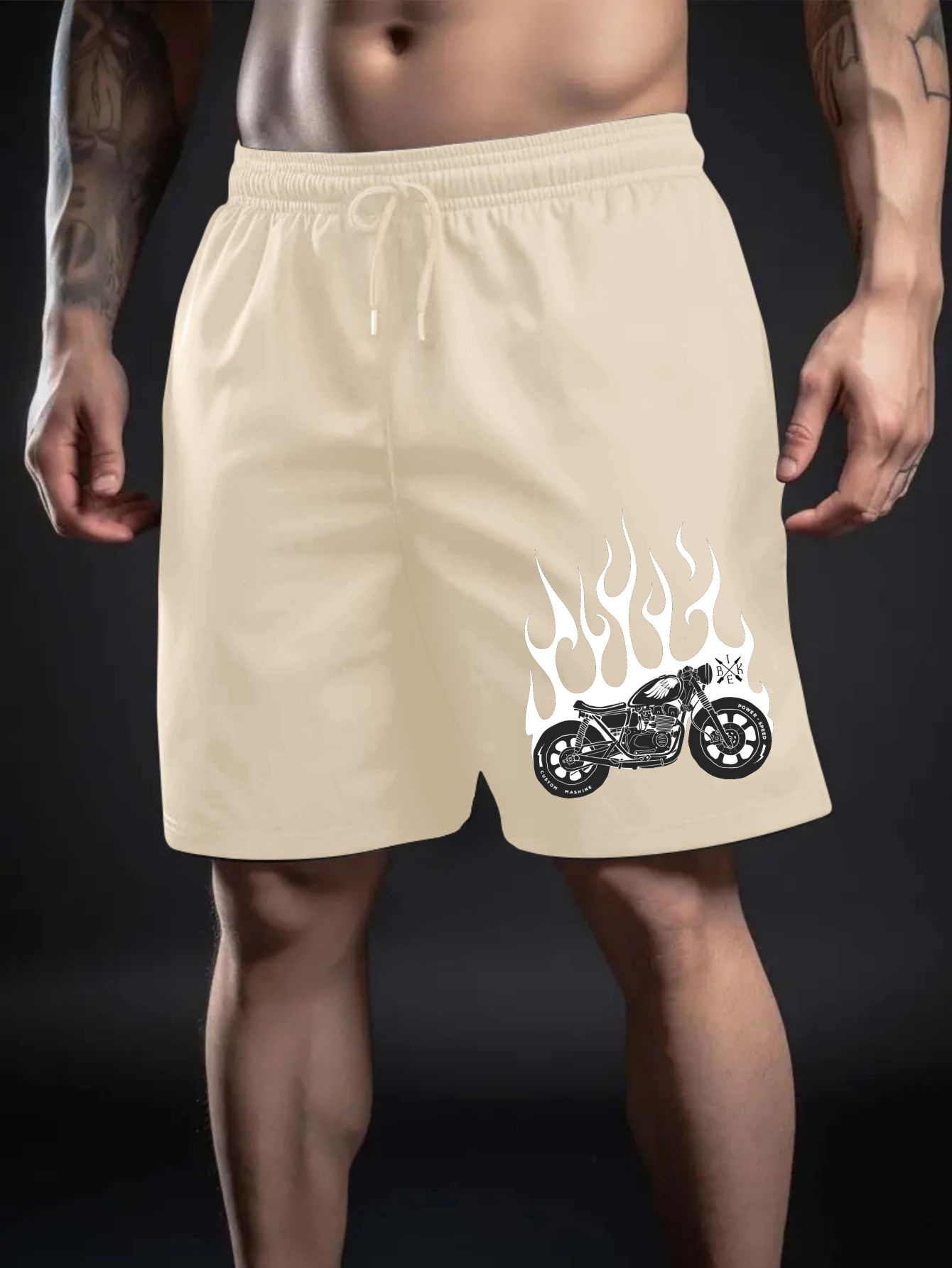 mens casual motorcycle shorts summer drawstring fit Temu Finland