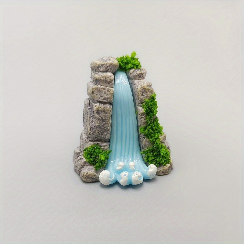 Simulated Fake Waterfall Rocks Moss Micro Landscape Garden Scenery Decoration Additions Small Ornaments