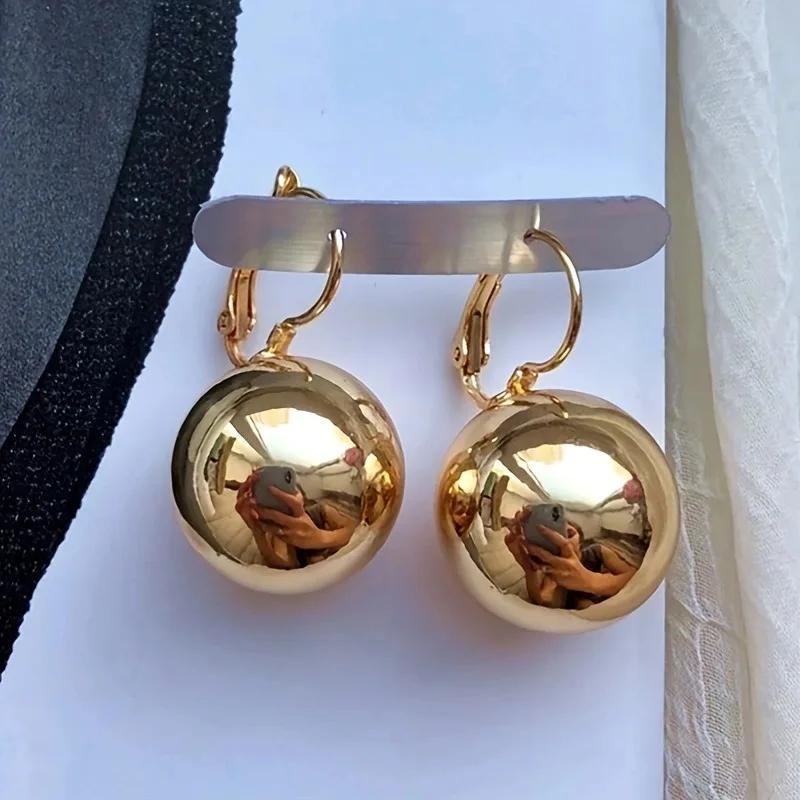 Image of Vintage Big Round Ball Pendant Earrings For Women Plated Earrings Fashion Jewelry Gifts Wedding Accessory Pendientes Mujer