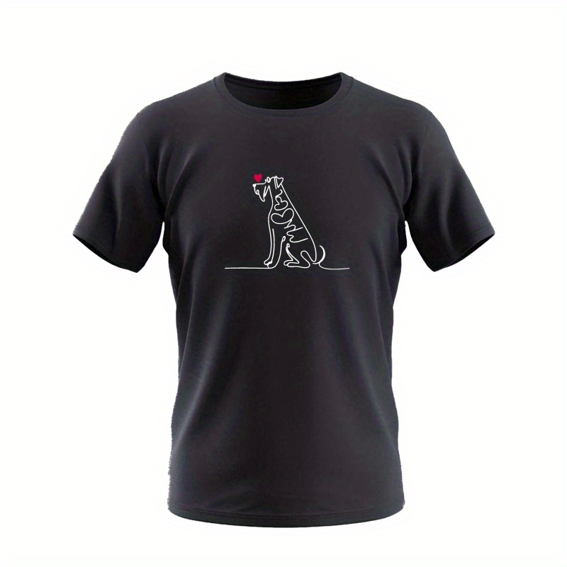 

Schnauzer Dog Print Tee Shirt, Tees For Men, Casual Short Sleeve T-shirt For Summer