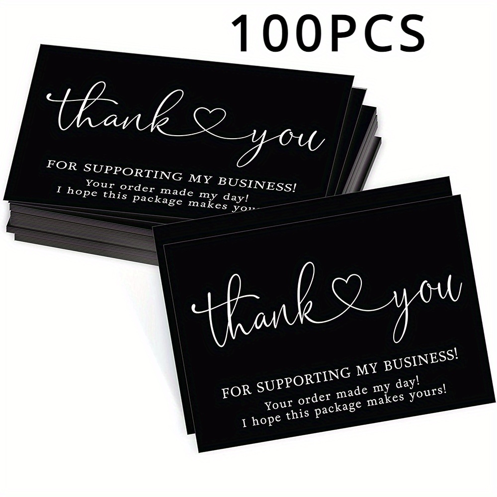 TEMU 100pcs Thank You Cards, Decorative Cards For Gift Packaging, Creative Message Card