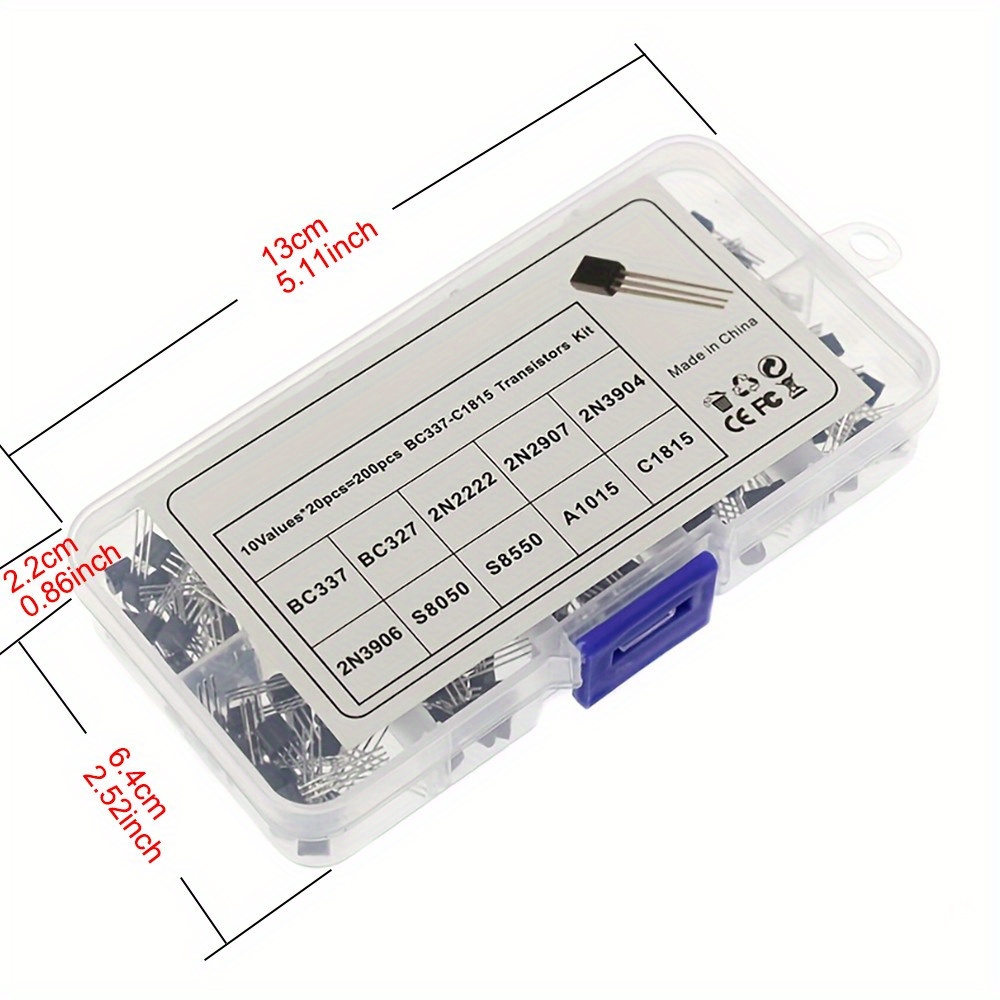 

200pcs Silicone Diode Transistors To-92, 10 Specifications, 20pcs Each - S8085 S8550 2n2222 Bc337-c1815, Room Electrical/hard Wiring, 36v-100v Operating Voltage