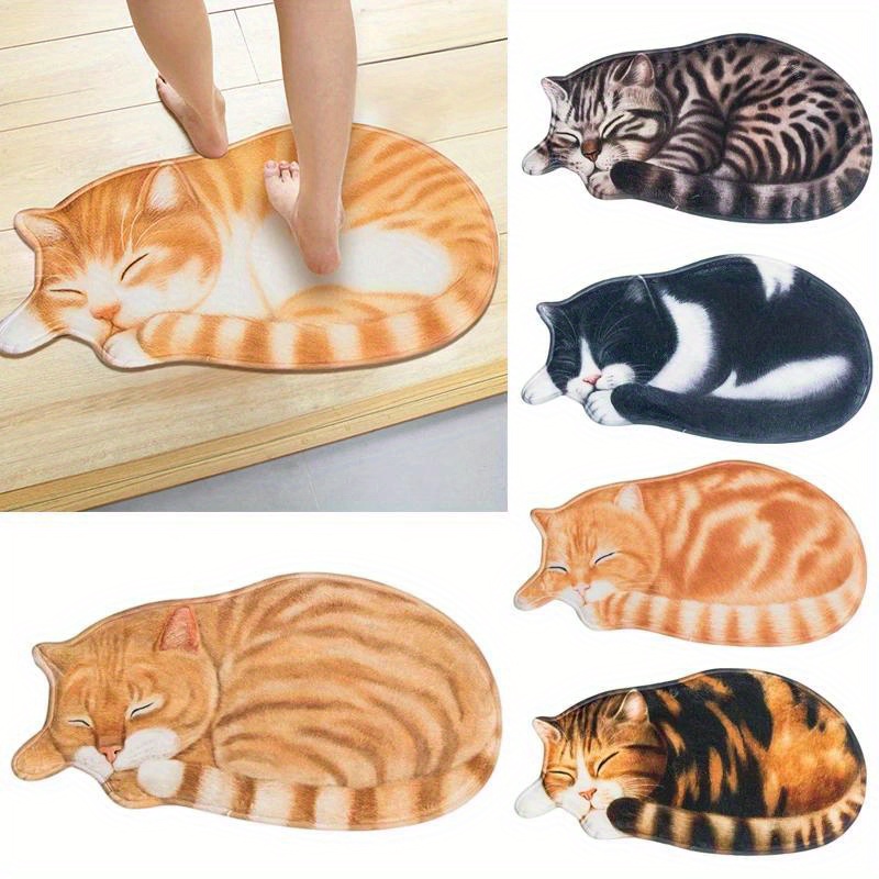 

Tapis Kawaii mettant en valeur un chat de dessin pour à coucher, parfaits tapis de chevet. Ces tapis de sol antidérapants idéaux pour les jeux de bébé et la décoration de .