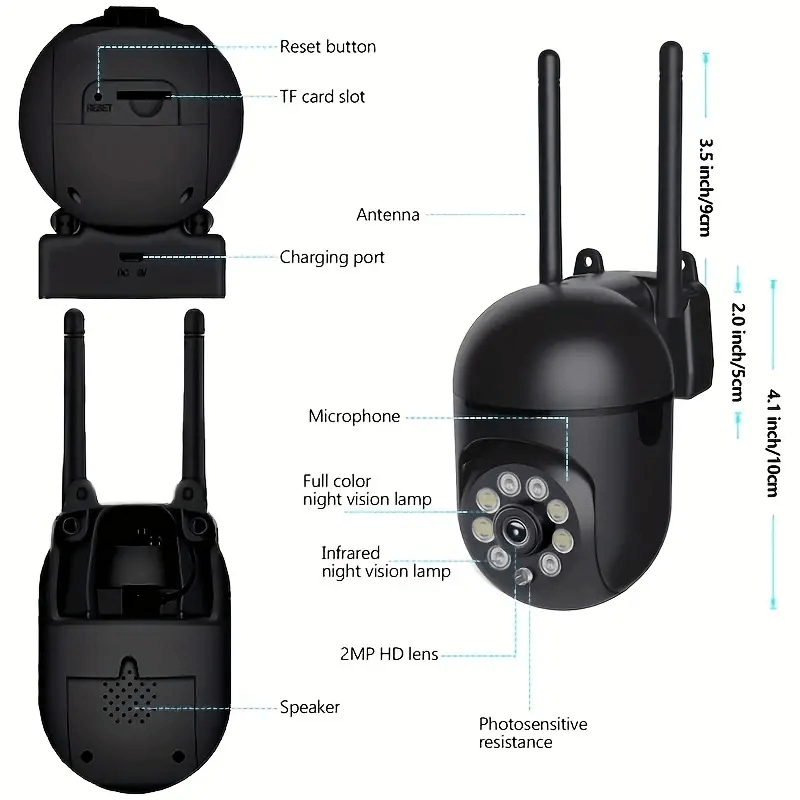 hd 1080p wifi surveillance camera 355 degree hd   camera with intercom remote high definition night vision camera suitable for indoor and outdoor non   anti domestic   operation christmas thanksgiving gifts details 2