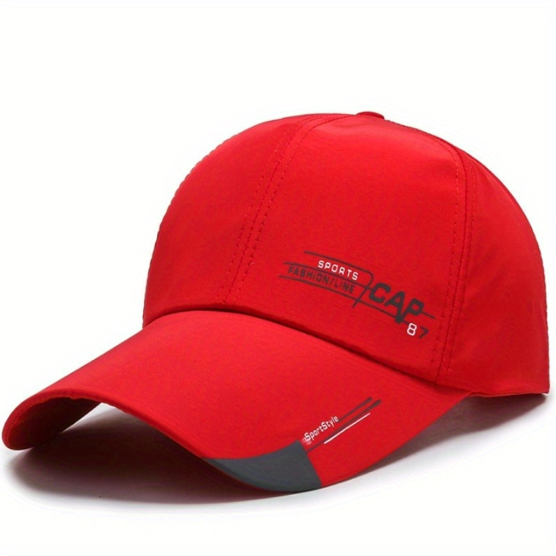 

Cool Classic Curved Brim Baseball Cap, Sports Print Simple Premium Trucker Hat, Snapback Hat For Casual Leisure Outdoor Sports