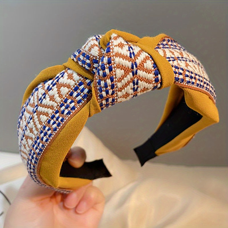 Vintage Wide Brimmed Head Band Trendy Non Slip Knotted Hair Hoop ...