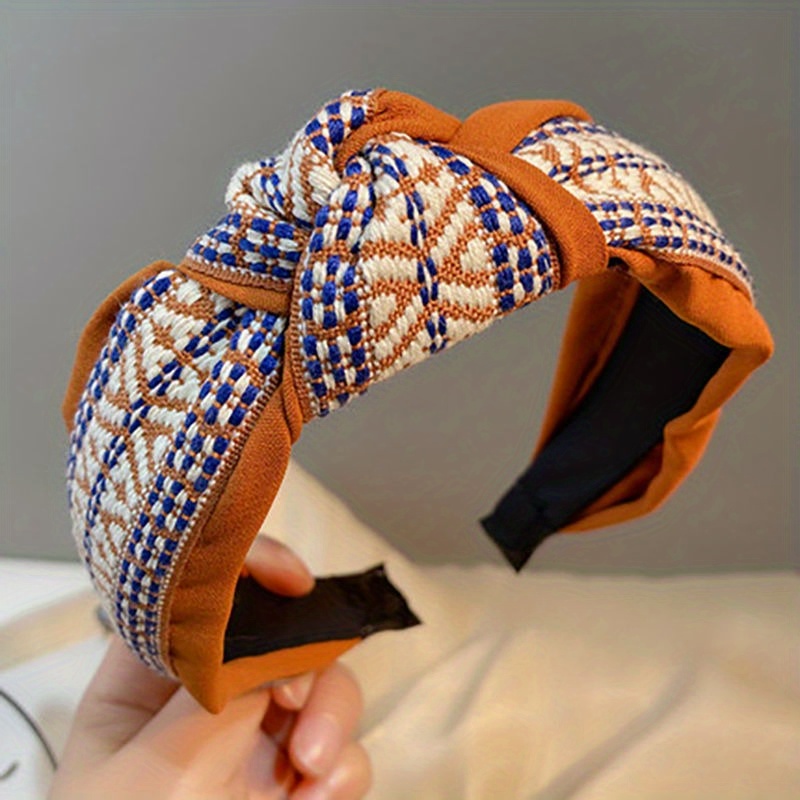 Vintage Wide Brimmed Head Band Trendy Non Slip Knotted Hair Hoop ...