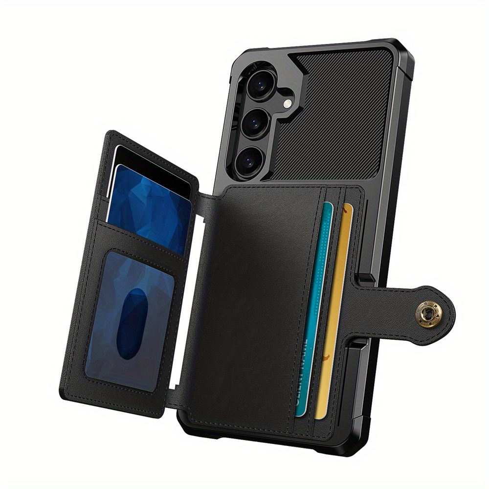 ZM03 Card Holder Faux Leather Case for 5G 5G Mobile Phone, with Card Slot, Compatible with Magnetic Car Mount, Heavy Duty Shockproof Durable Soft TPU Back Faux Leather Flip Wallet Cover - Image 10