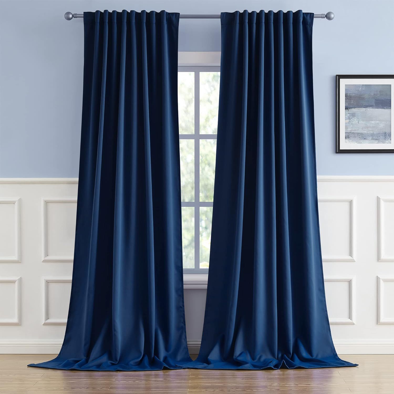 2 panels cream blackout thermal insulated curtains heavy