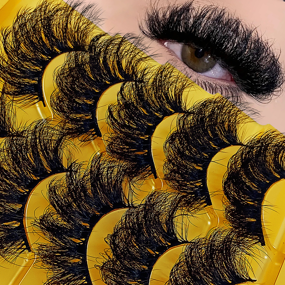 

5 Pairs Eyelashes Faux Mink Eyelashes Long Lasting Fluffy Lashes Dramatic Volume Lashes Extension Thick Long