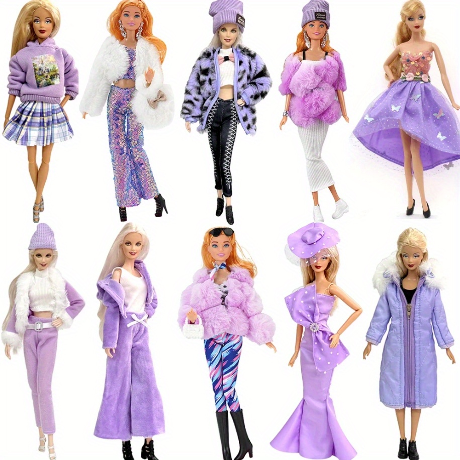 

Mix Purple Outfit For 1/6 Doll Dress Tops Trousers Pants Princess Clothes For 30cm Doll Accessories Toy (not Doll)