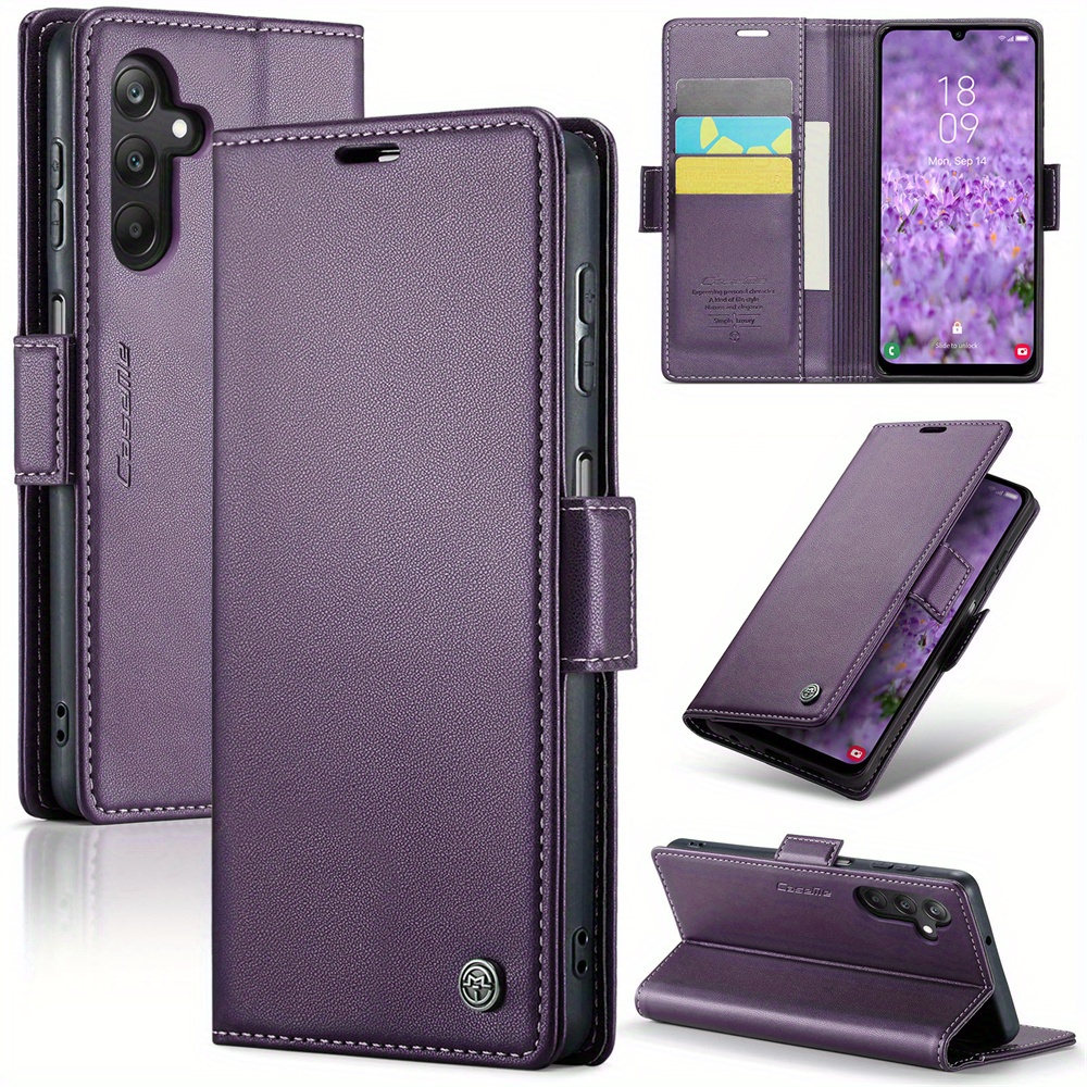 

A55 5g A35 A25 A05s (2024) Case With Card Holder, Wallet Case For Women Men With Rfid Blocking, Artificial Leather Magnetic Clasp Shockproof Phone Case