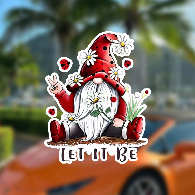 

Let It Be Gnome" Waterproof Vinyl Sticker - Perfect For Cars, Trucks, Laptops & More | Matte Finish, Easy Apply