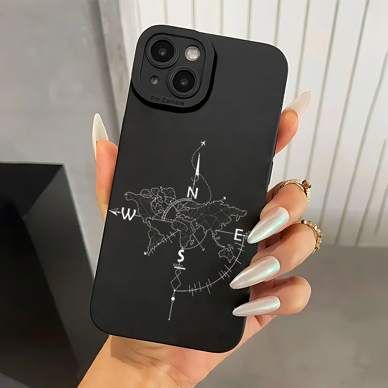 

Compass Aircraft Pattern Uv Printing Matte Phone Cover 360 Degree Full Protection For Iphone 11 12 13 14 Pro Max 15 Xr X/xs 7 8 Plus Se Mini For Smartphone