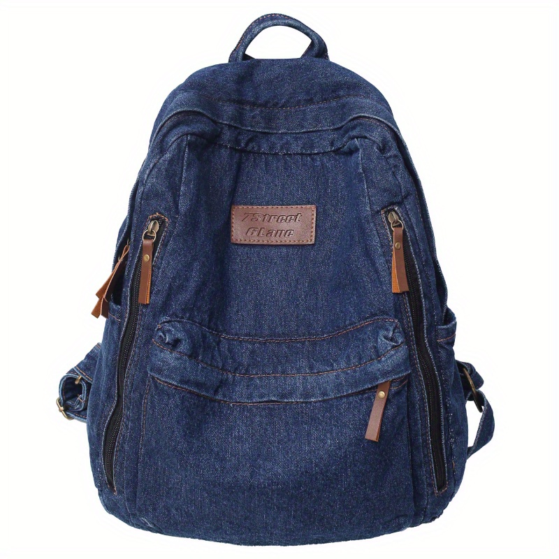 Large Capacity Denim Backpack Women's Backpack Fashion Schoolbag Harajuku Style Bag