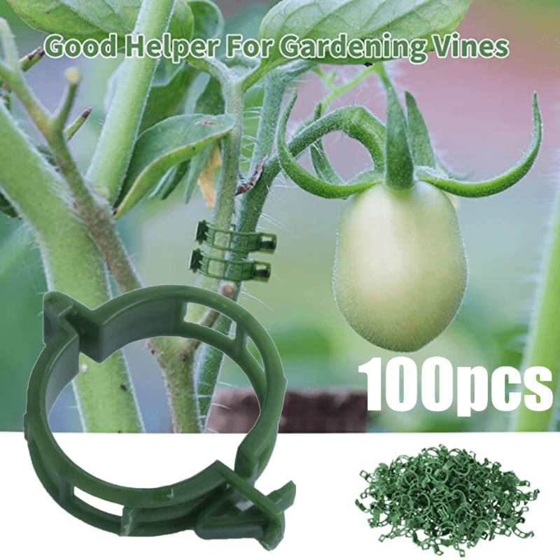 

100pcs Plant Clips Buckle Hook Plastic Supports Connects, Reusable Holder Gardening Supplies For Vegetable Tomato