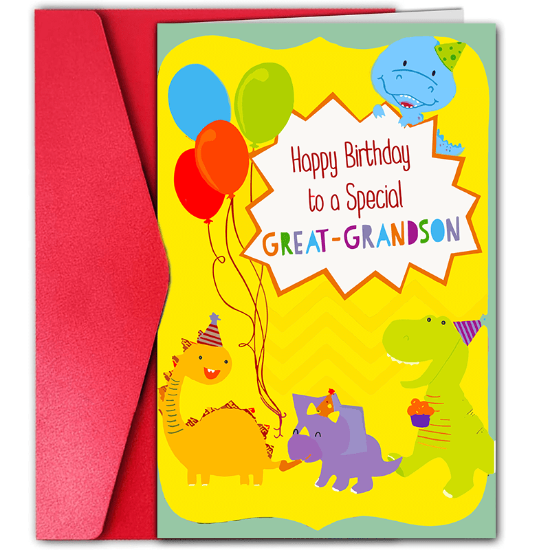 

Funny Dinosaur & Balloon Birthday Card For Young Great- - , 1pc, Funny Card, Dinosaurs, Balloons, Birthday, Young Great-