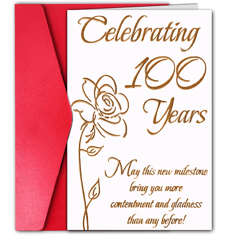 

1pc Unique & Fun 100th Birthday Greeting Card For - Any Celebration, Cartoon Design, High-quality Paper