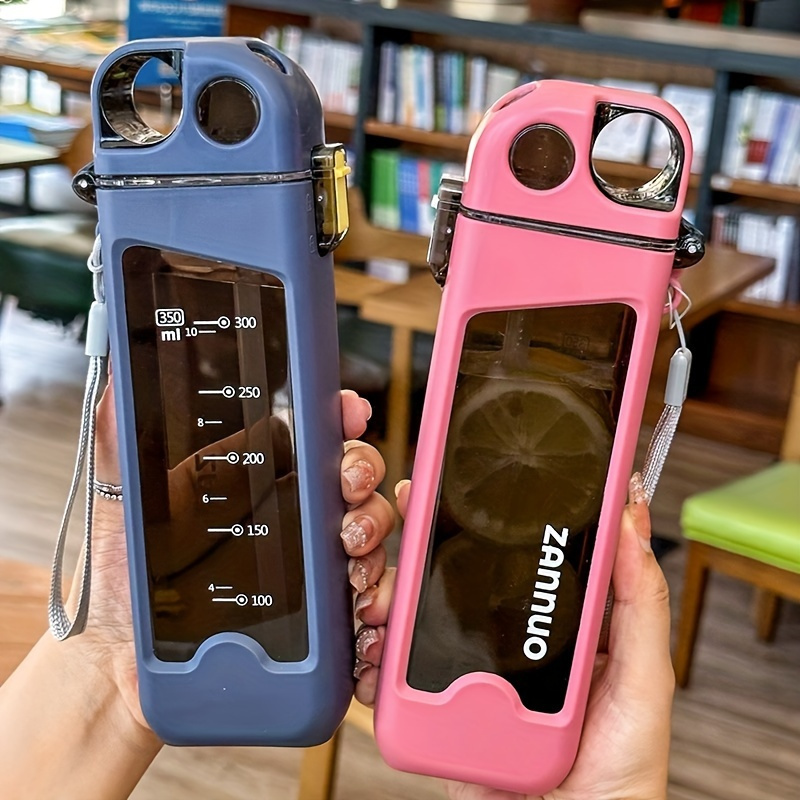  350ml leakproof bpf free square water bottle with built in straw durable pc material hand wash only perfect for outdoor and travel details 5