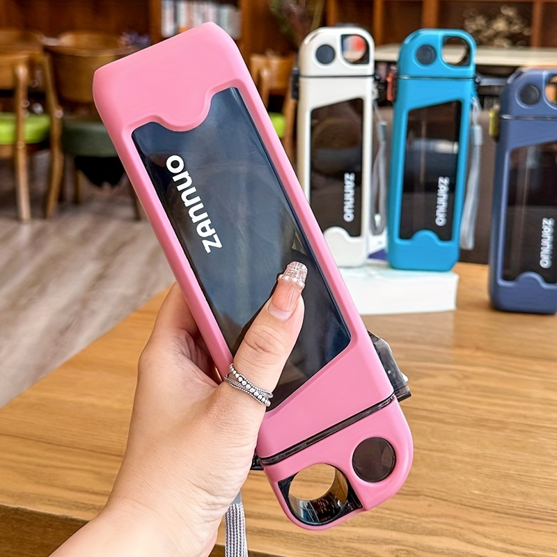  350ml leakproof bpf free square water bottle with built in straw durable pc material hand wash only perfect for outdoor and travel details 2