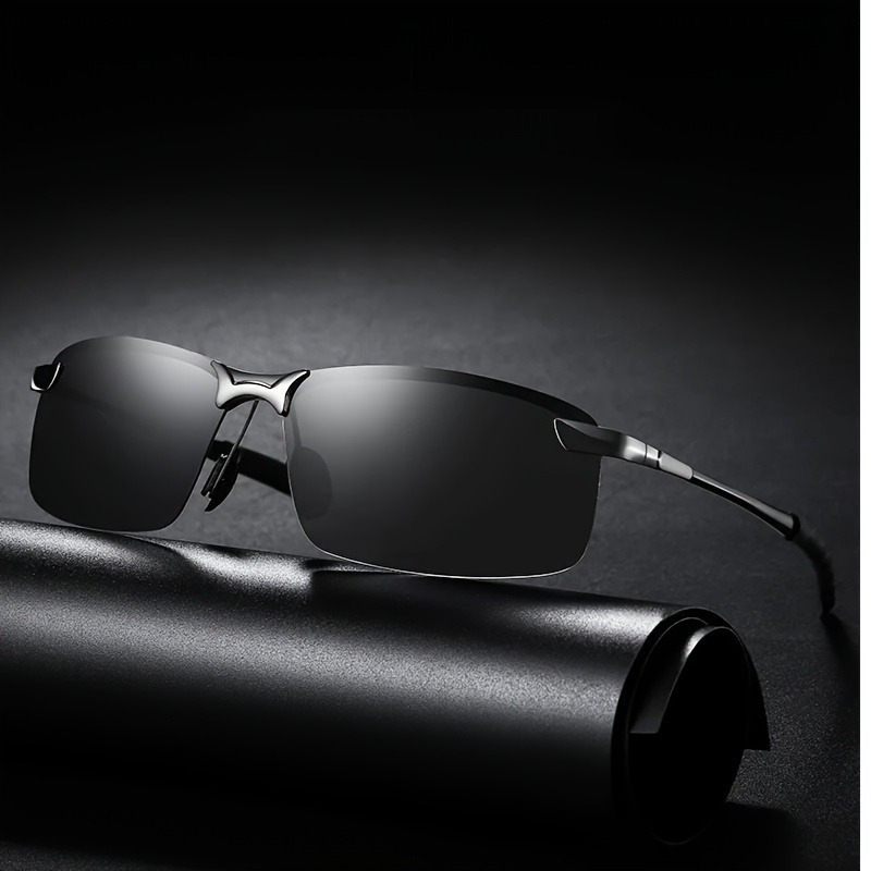 

Men's Polarized Fashion Glasses For Day/night, Business-style With Photochromic Tac Lenses And Zinc Alloy Frame