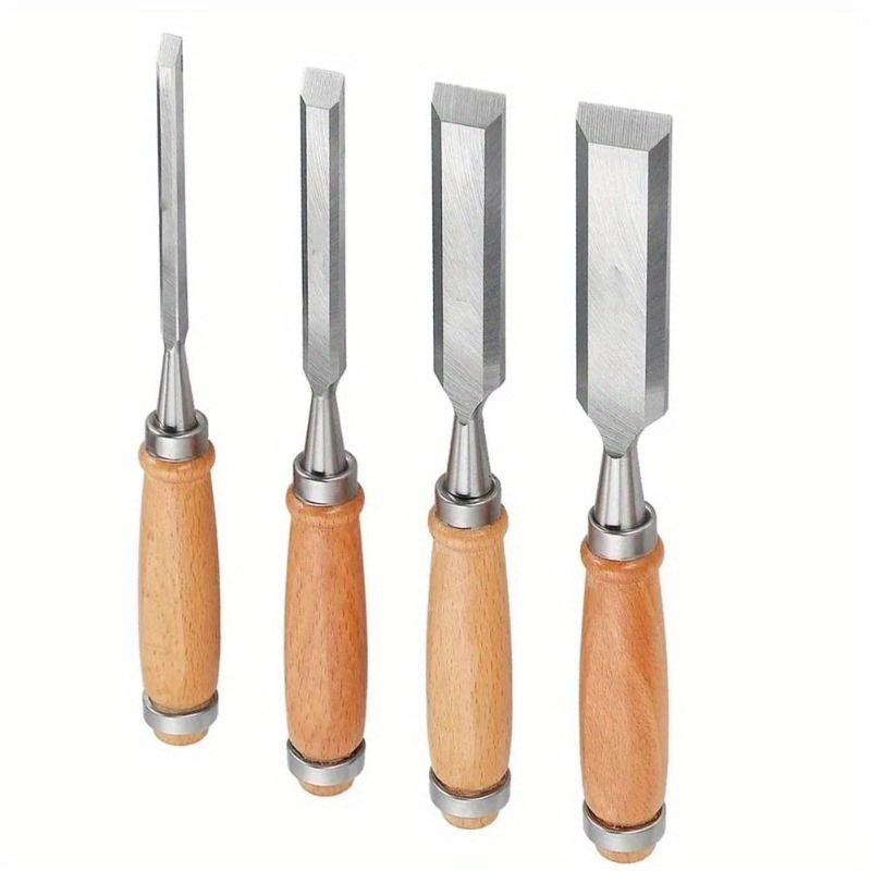 

Premium Chrome-vanadium Steel Wood Carving Chisel Set - Sharp, Durable Tools With Comfort Grip Handle For Woodworking - Sizes 6mm, 12mm, 18mm, 24mm