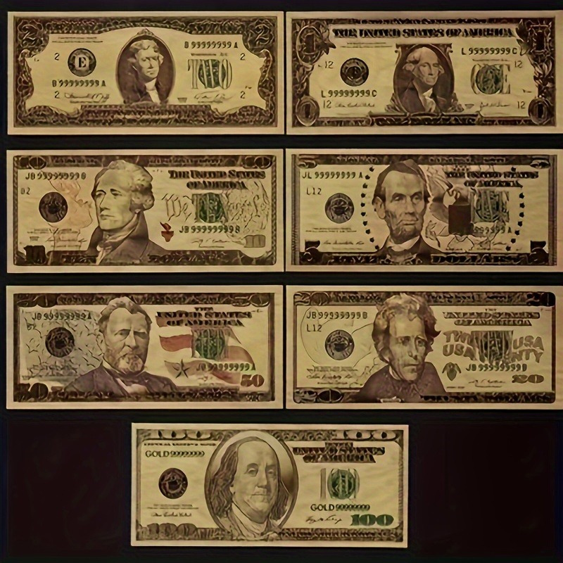 

14-piece Gold Foil American Dollar Set - Perfect For Party Favors, Weddings & Collectible Gifts