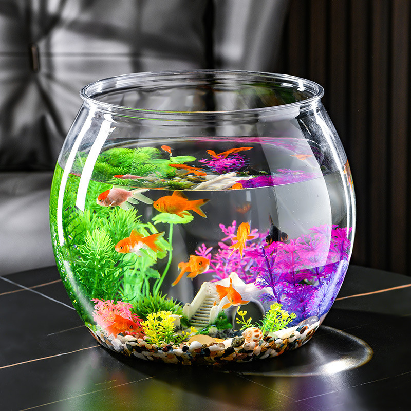 

1pc Fish Tank Breeding Transparent Bucket Fish Tank, Thickened Plastic Turtle Tank Small Household Desktop Goldfish Tank