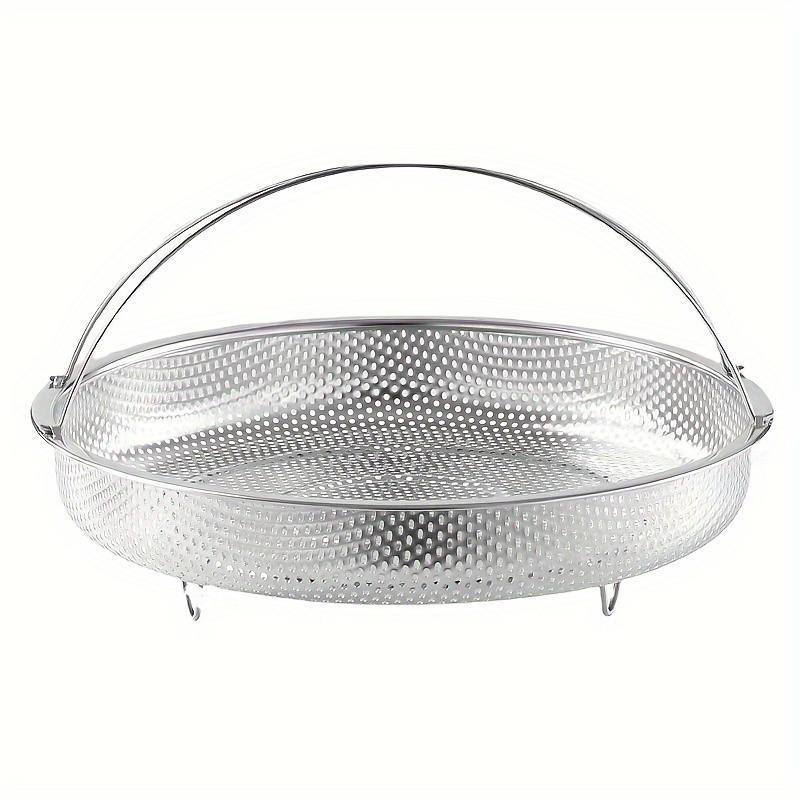 

Versatile Stainless Steel Steamer Rack With Fine Holes - Perfect For Mantou, French Fries, Vegetables & Fruits - Essential Kitchen Gadget