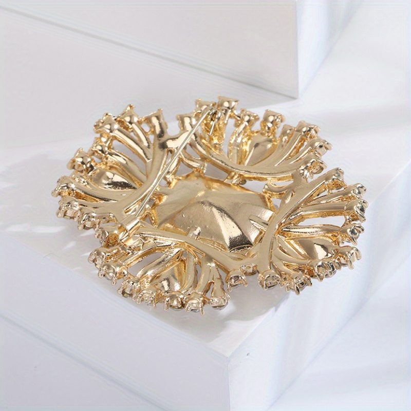 luxurious crystal glass brooch stylish high end   clothing accessory diamond studded chest pin details 9