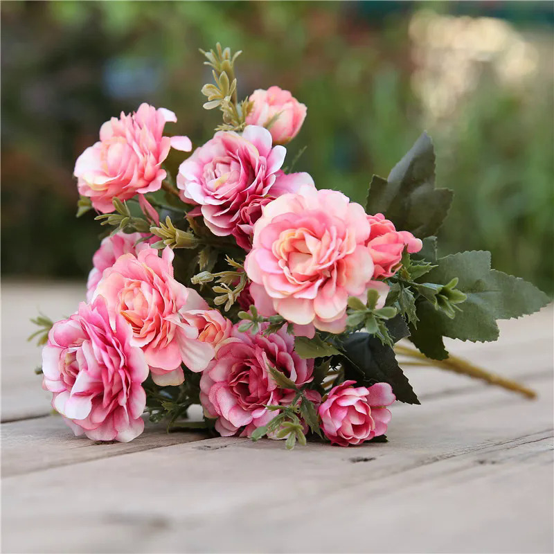 

Artificial Silk Peonies Bouquet, Faux Roses Fake Flowers Arrangement For Wedding And Home Decor - Plant Type: Rose, Occasion: Wedding And Engagement, Durable Silk Material