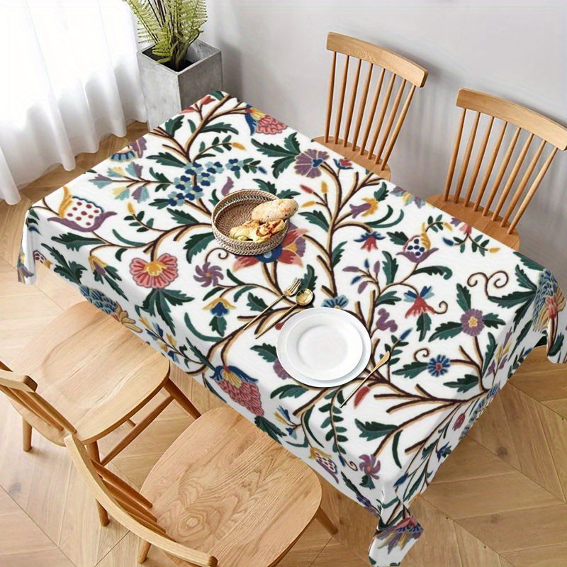 

Versatile Floral Tablecloth - Waterproof, Oil-resistant & Stain-proof Polyester Cover For Dining, Parties & Gifts - Square Shape Table Cloth Table Cloths For Round Tables