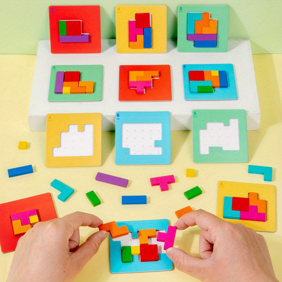 

Colorful Brain-boosting Puzzle Game For Kids Ages 3-6 - Interactive 2-player Paper Block Challenge & Mind Exercise Toy