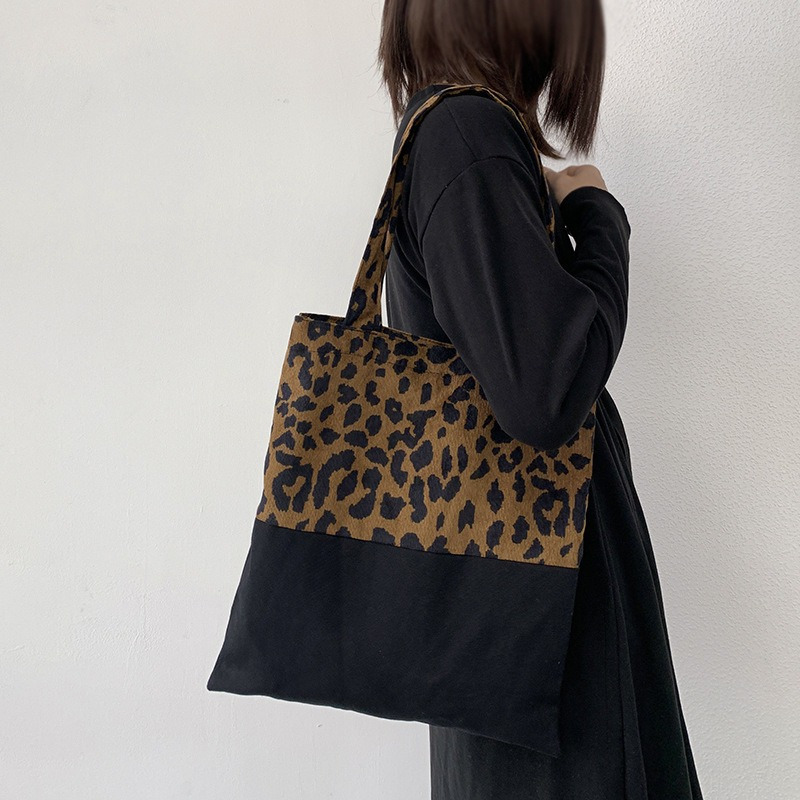 

New Leopard Print Shoulder Bag Women's Literary Design Storage Bag For Women' Use