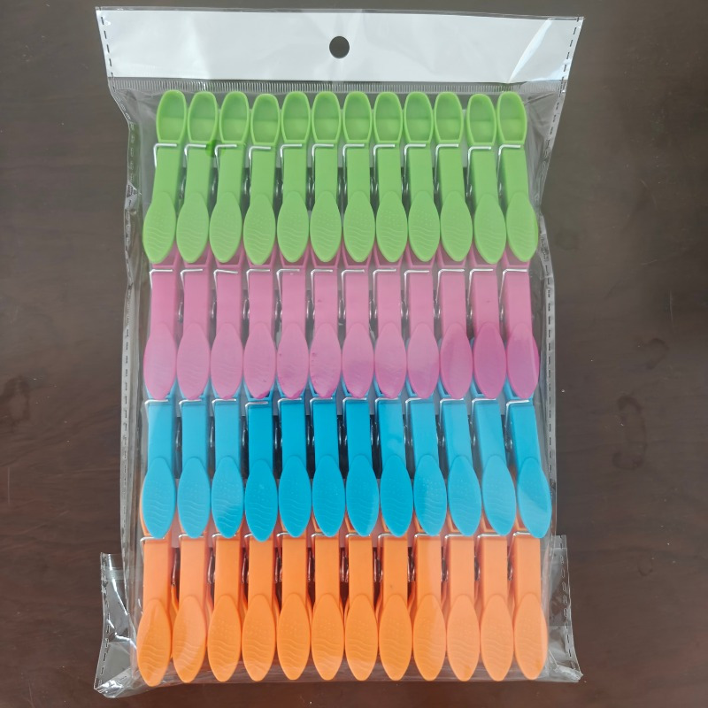 TEMU 40-pack Assorted Colors Heavy-duty Plastic Clothespins, Weatherproof Laundry Pegs With Strong Springs, For Secure Air-drying And Crafting