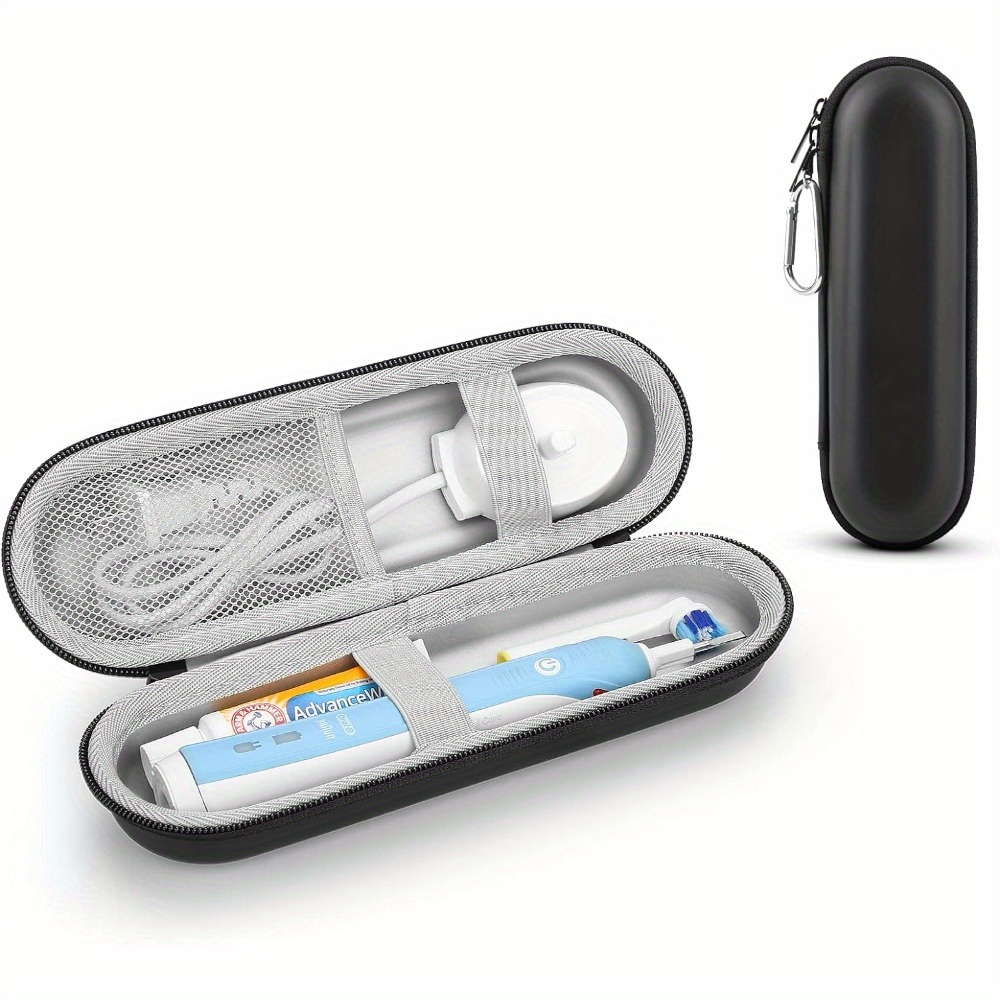 

Hard Shell Electric Toothbrush Travel Case For Oral-b Pro/sonicare Series, Portable Storage Box With Accessories Compartment, Shockproof Eva Case With Zipper And Carabiner, Black, 9.1 Inches