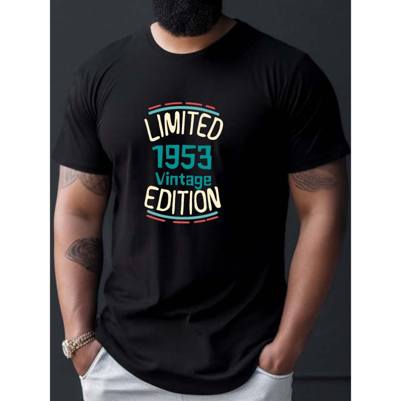 

1953 Vintage Limited Edition Print Tee Shirt, Tees For Men, Casual Short Sleeve T-shirt For Summer